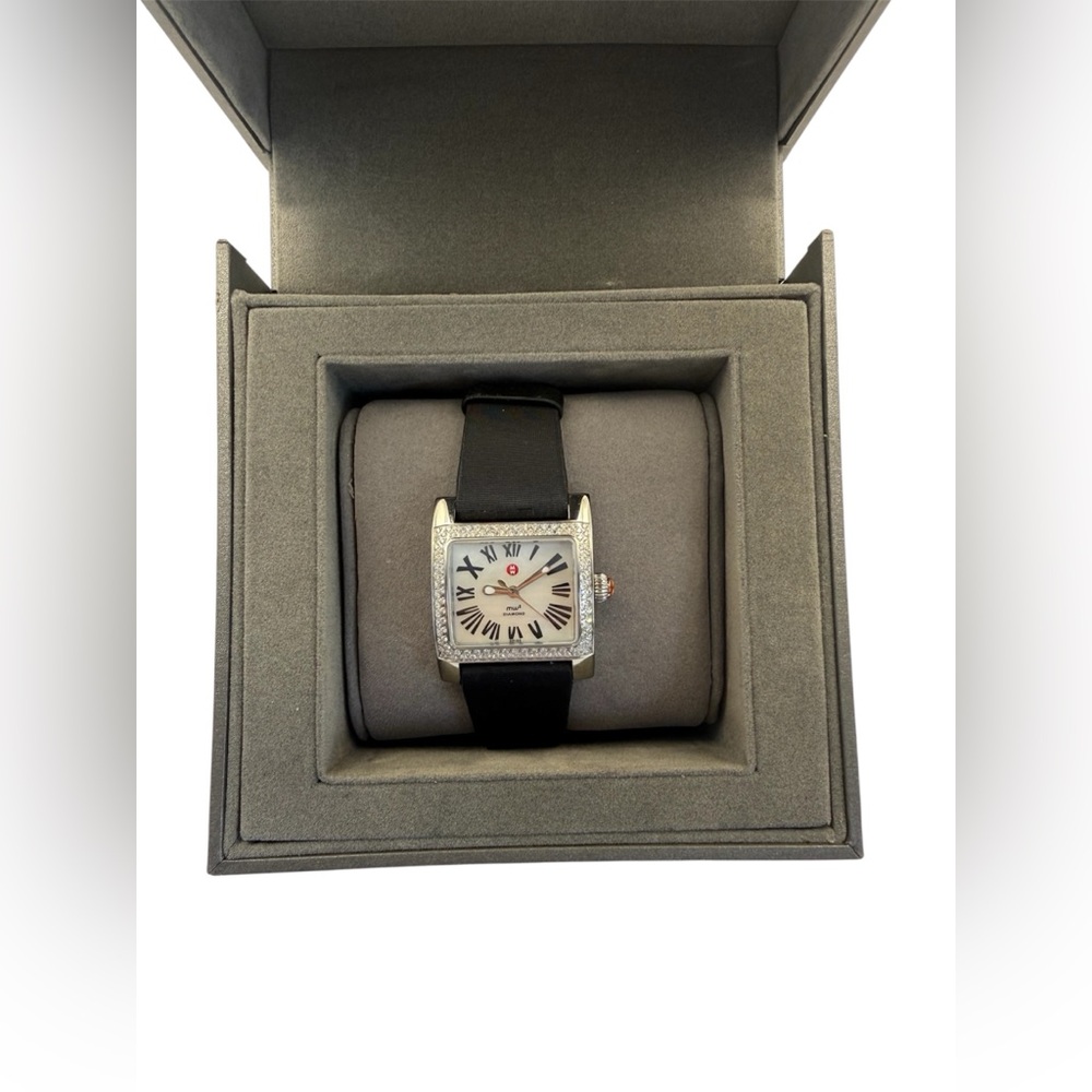 MICHELE MW2 Diamond Watch - White Mop Dial & Diamond Bezel